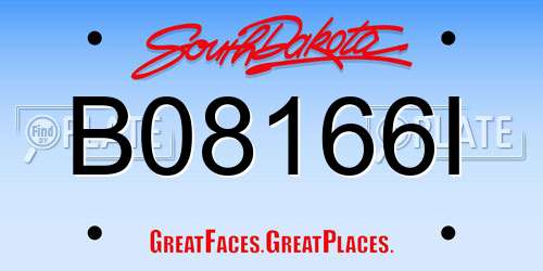 B08166I South Dakota License Plate