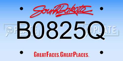B0825Q South Dakota License Plate