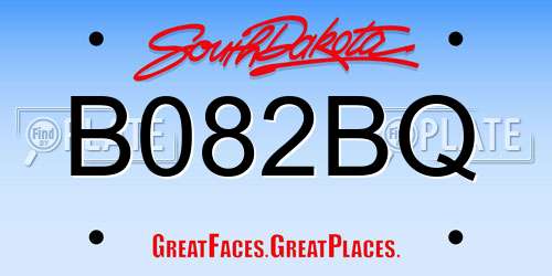 B082BQ South Dakota License Plate