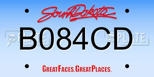 B084CD South Dakota License Plate