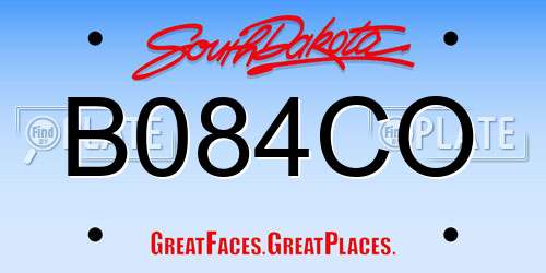 B084CO South Dakota License Plate