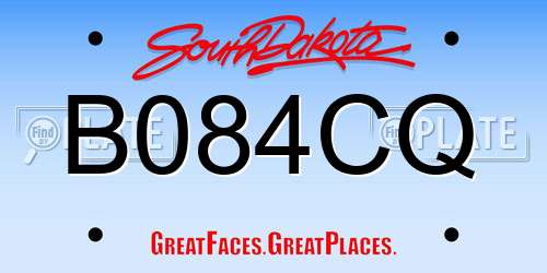 B084CQ South Dakota License Plate