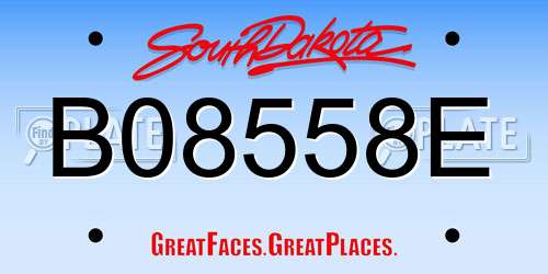 B08558E South Dakota License Plate