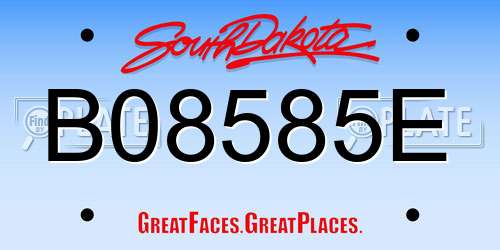 B08585E South Dakota License Plate
