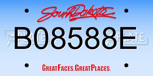 B08588E South Dakota License Plate