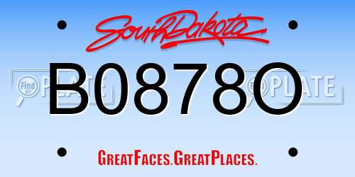 B0878O South Dakota License Plate