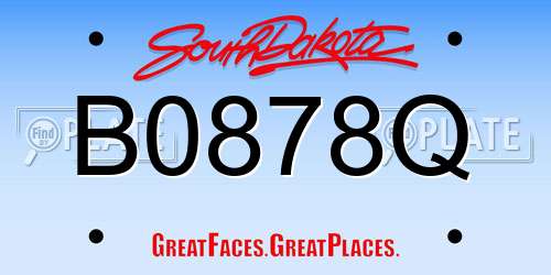 B0878Q South Dakota License Plate