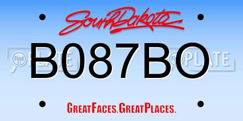 B087BO South Dakota License Plate