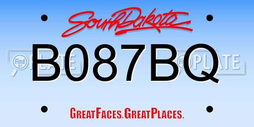 B087BQ South Dakota License Plate