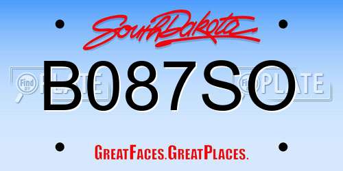 B087SO South Dakota License Plate