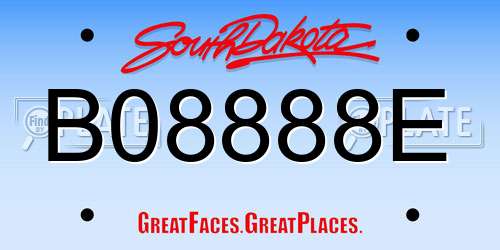 B08888E South Dakota License Plate