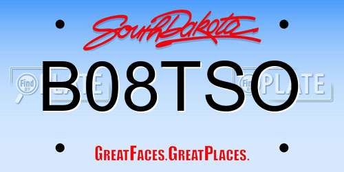 B08TSO South Dakota License Plate