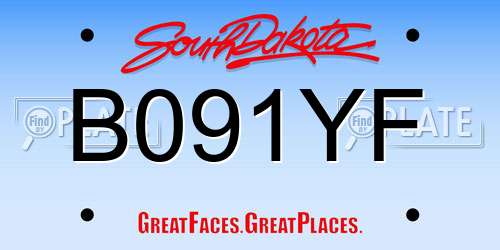 B091YF South Dakota License Plate