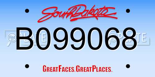 B099068 South Dakota License Plate