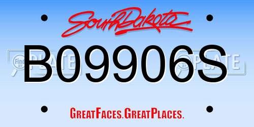 B09906S South Dakota License Plate