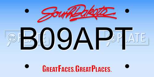 B09APT South Dakota License Plate