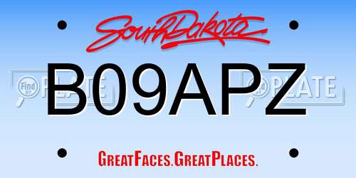 B09APZ South Dakota License Plate