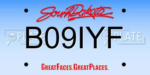 B09IYF South Dakota License Plate