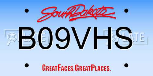 B09VHS South Dakota License Plate
