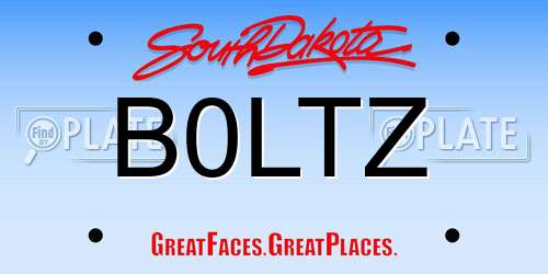 B0LTZ South Dakota License Plate