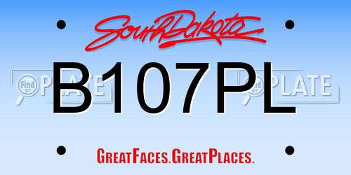 B107PL South Dakota License Plate