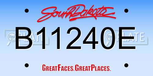 B11240E South Dakota License Plate