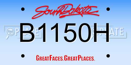 B1150H South Dakota License Plate