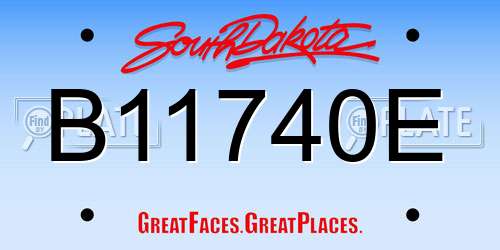 B11740E South Dakota License Plate