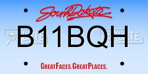 B11BQH South Dakota License Plate