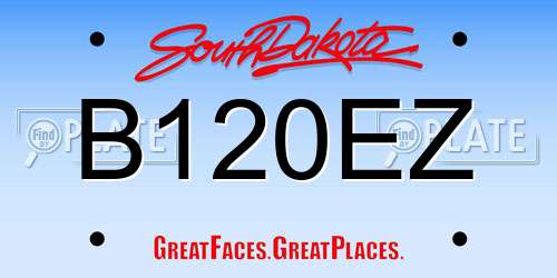 B120EZ South Dakota License Plate