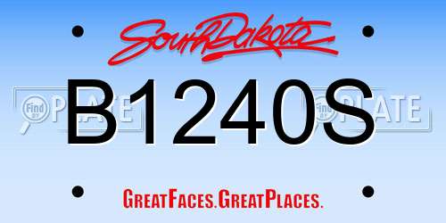 B1240S South Dakota License Plate