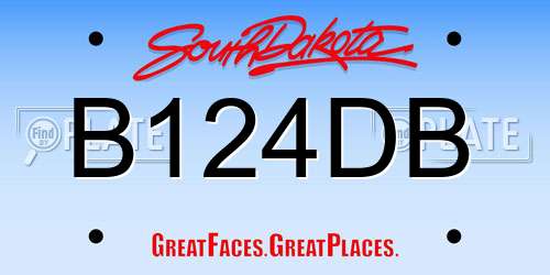 B124DB South Dakota License Plate