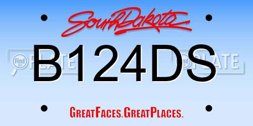 B124DS South Dakota License Plate