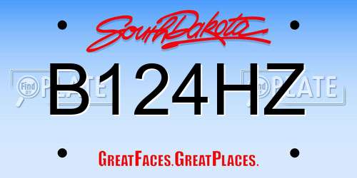 B124HZ South Dakota License Plate