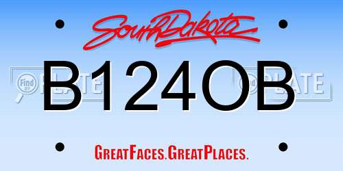 B124OB South Dakota License Plate