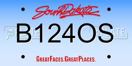 B124OS South Dakota License Plate