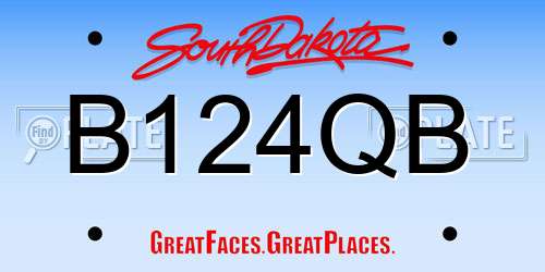 B124QB South Dakota License Plate
