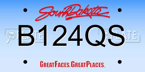 B124QS South Dakota License Plate