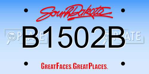B1502B South Dakota License Plate
