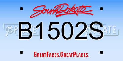 B1502S South Dakota License Plate