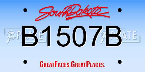 B1507B South Dakota License Plate