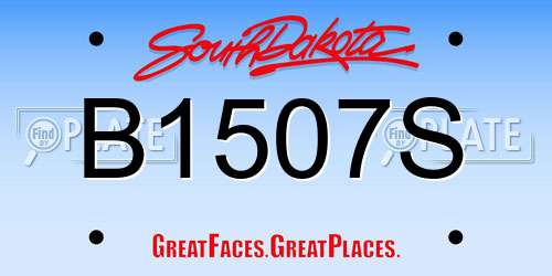 B1507S South Dakota License Plate