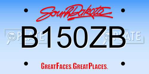 B150ZB South Dakota License Plate