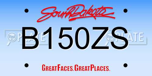 B150ZS South Dakota License Plate
