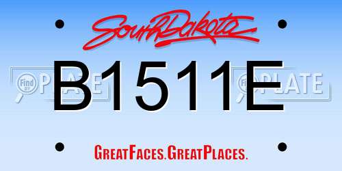 B1511E South Dakota License Plate
