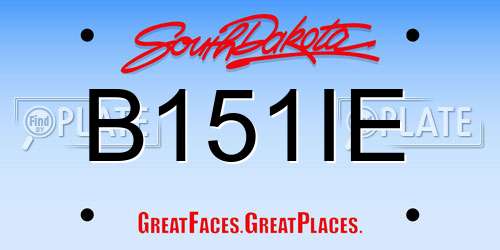 B151IE South Dakota License Plate