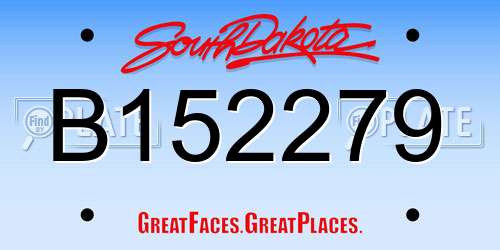 B152279 South Dakota License Plate