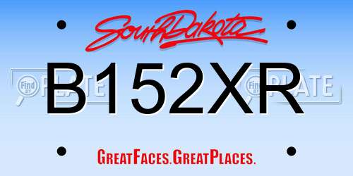 B152XR South Dakota License Plate