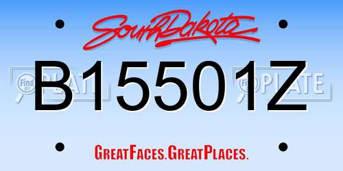 B15501Z South Dakota License Plate