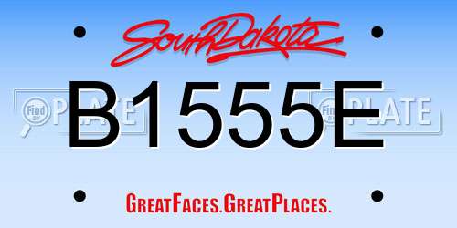 B1555E South Dakota License Plate